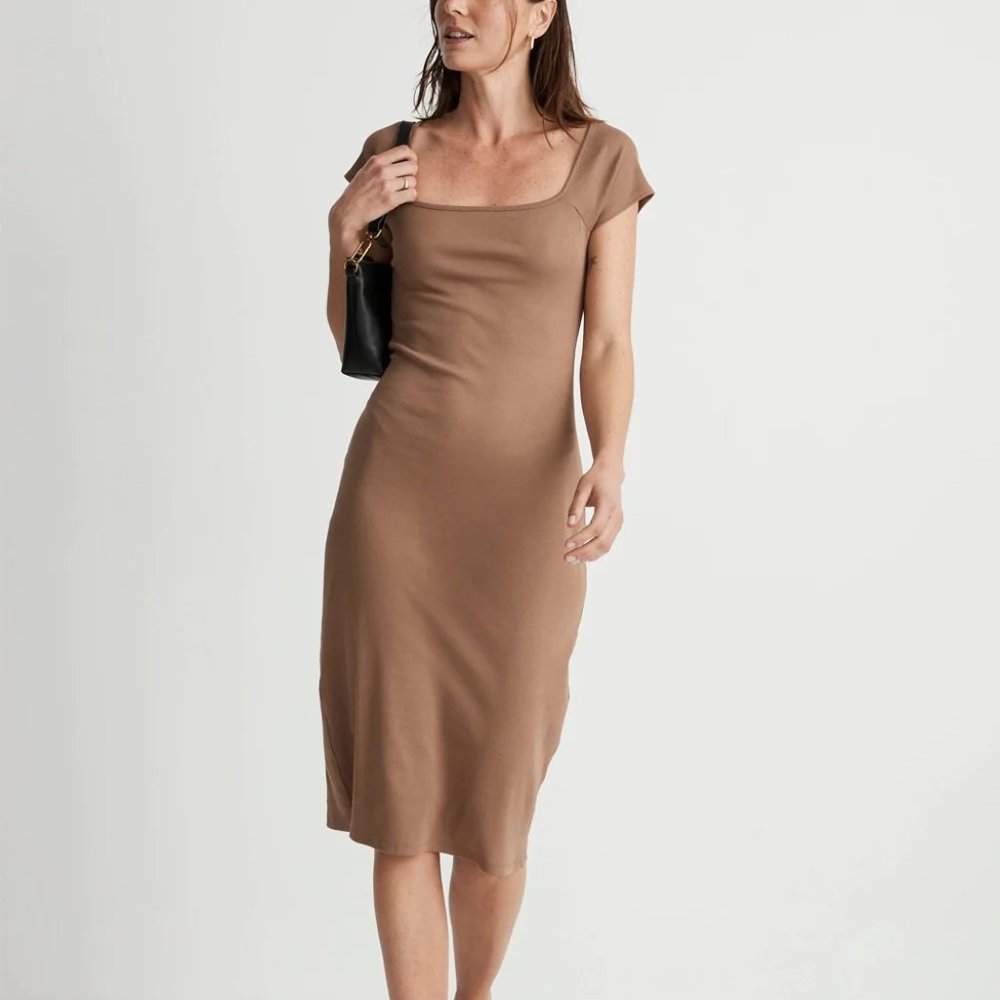 Madewell Camel Bodycon Midi Dress/NWT/M